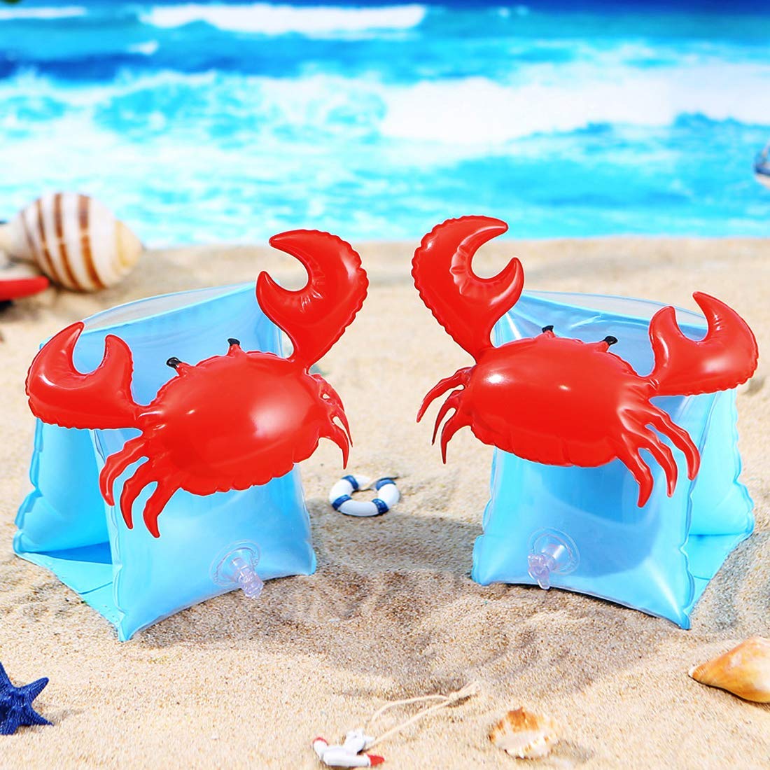 Ccinee Inflatable Arm Bands Crabby Swimming Arm Floats Sleeves Water Wings For Kids Swimming Learners