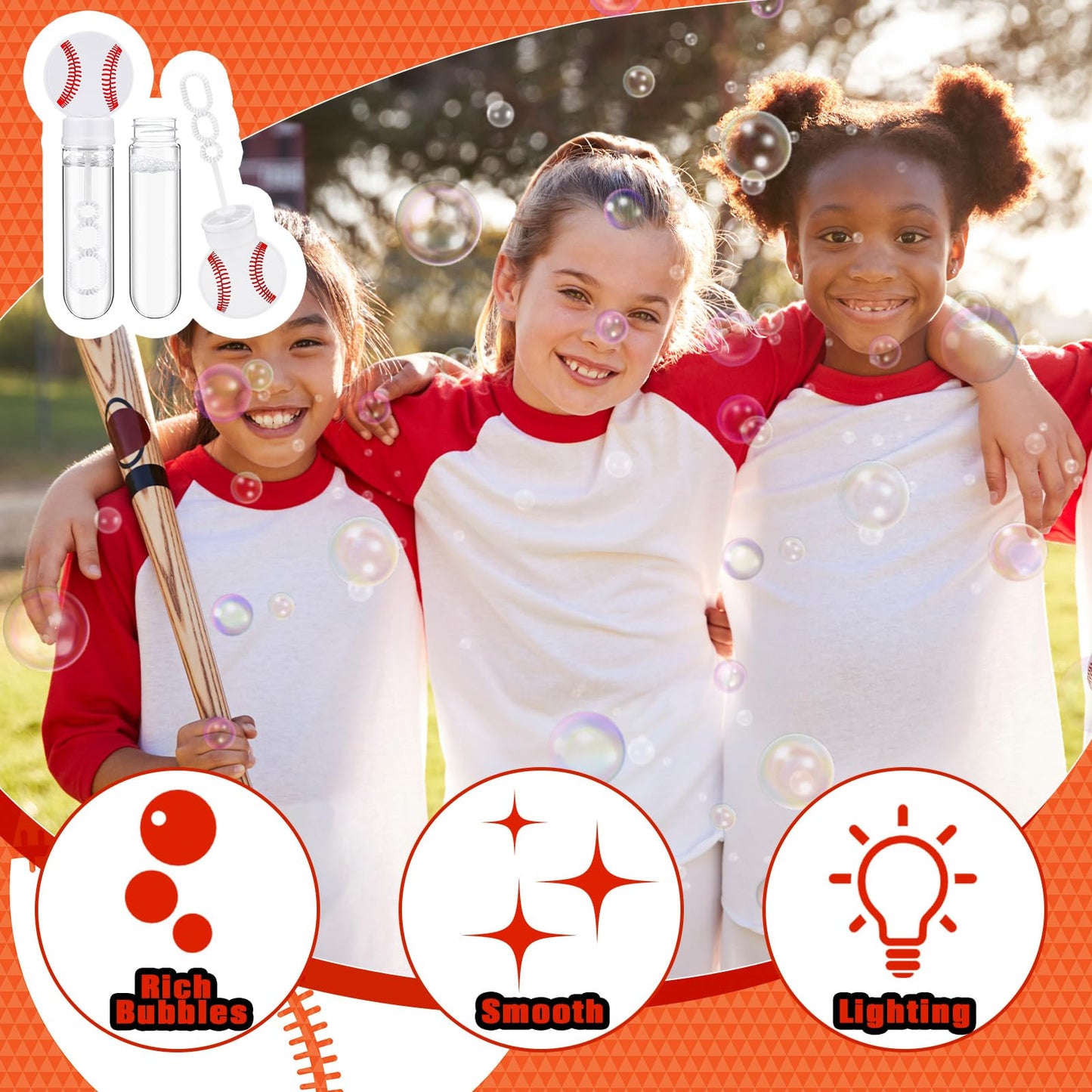 Pullcrease 16 Pcs Baseball Bubble Wands Party Favors Baseball Gifts Birthday Bubble Wand Bulk Baseball Party Decorations Basebal