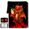 Wazzio 900 Pocket Trading Card Storage Album Card Binder with 50 Durable 9-Pocket Pages Pterosaur Dragon Design on Pocket Card Packs Gifts for Zipper Closure Collector's Album