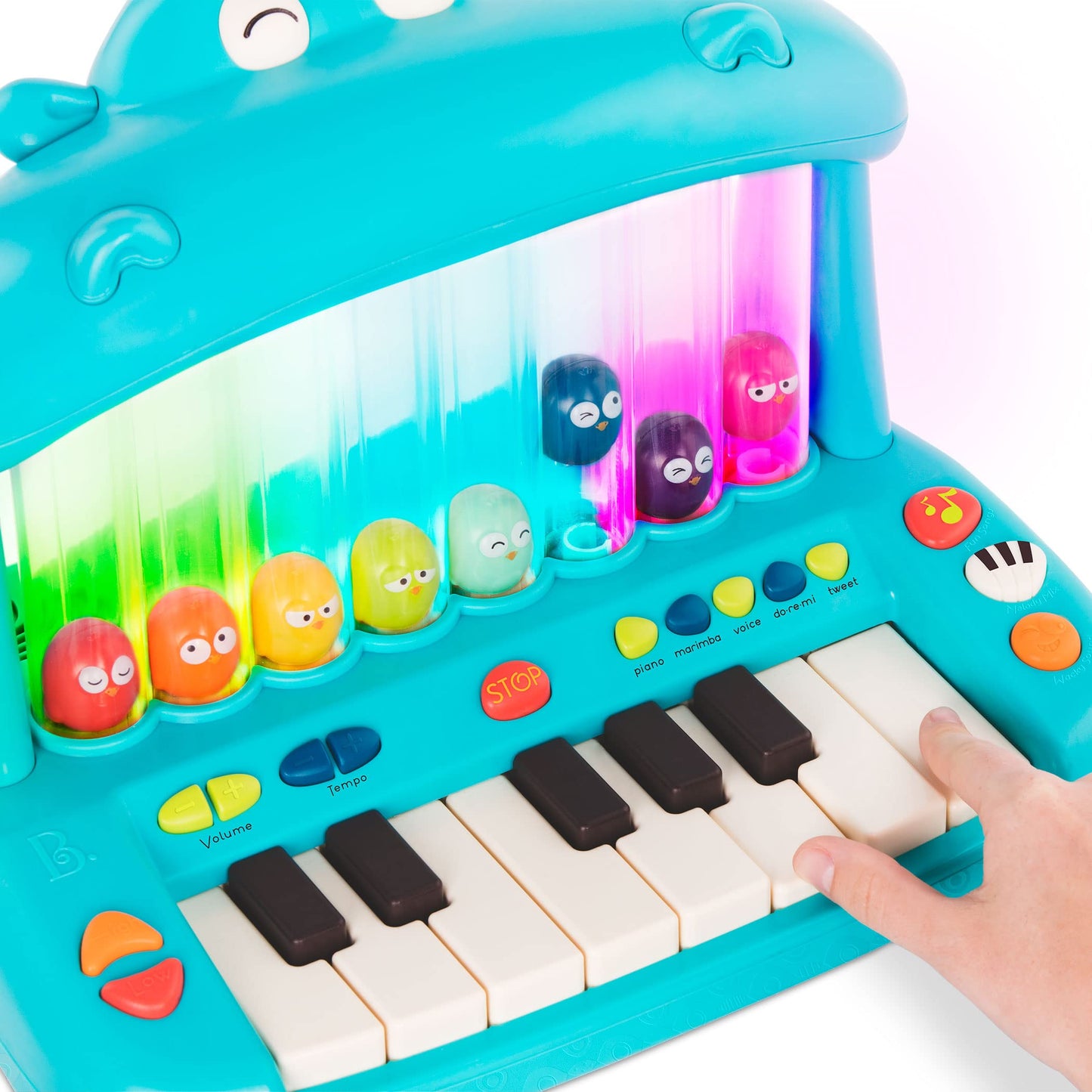 B. Toys- Hippo Pop- Musical Toy Keyboard – Play Piano – Songs, Sounds & Lights – Musical Instrument For Toddlers, Kids – 12 Months +