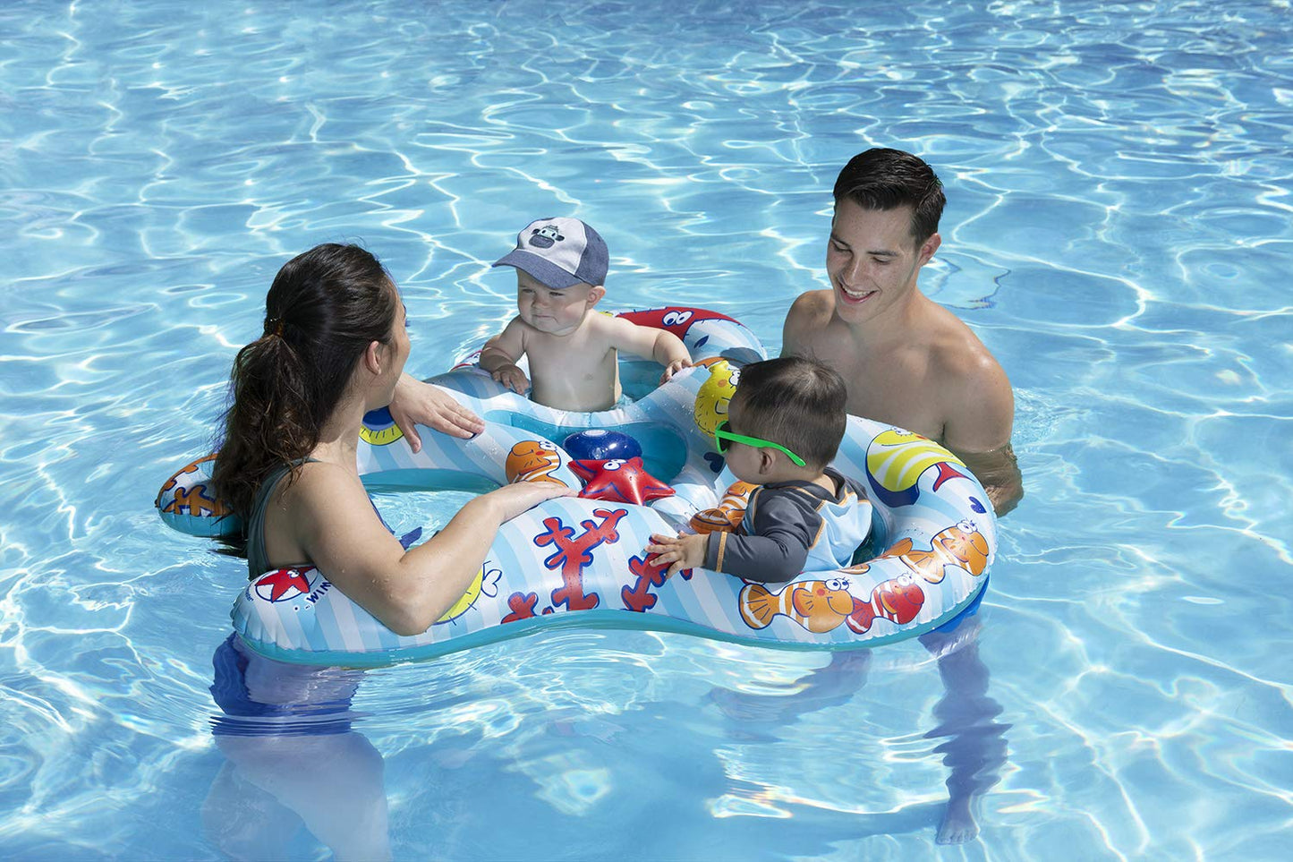 Poolmaster Mommy & Us Swimming Pool Baby Rider, 2 Child, Multicolor