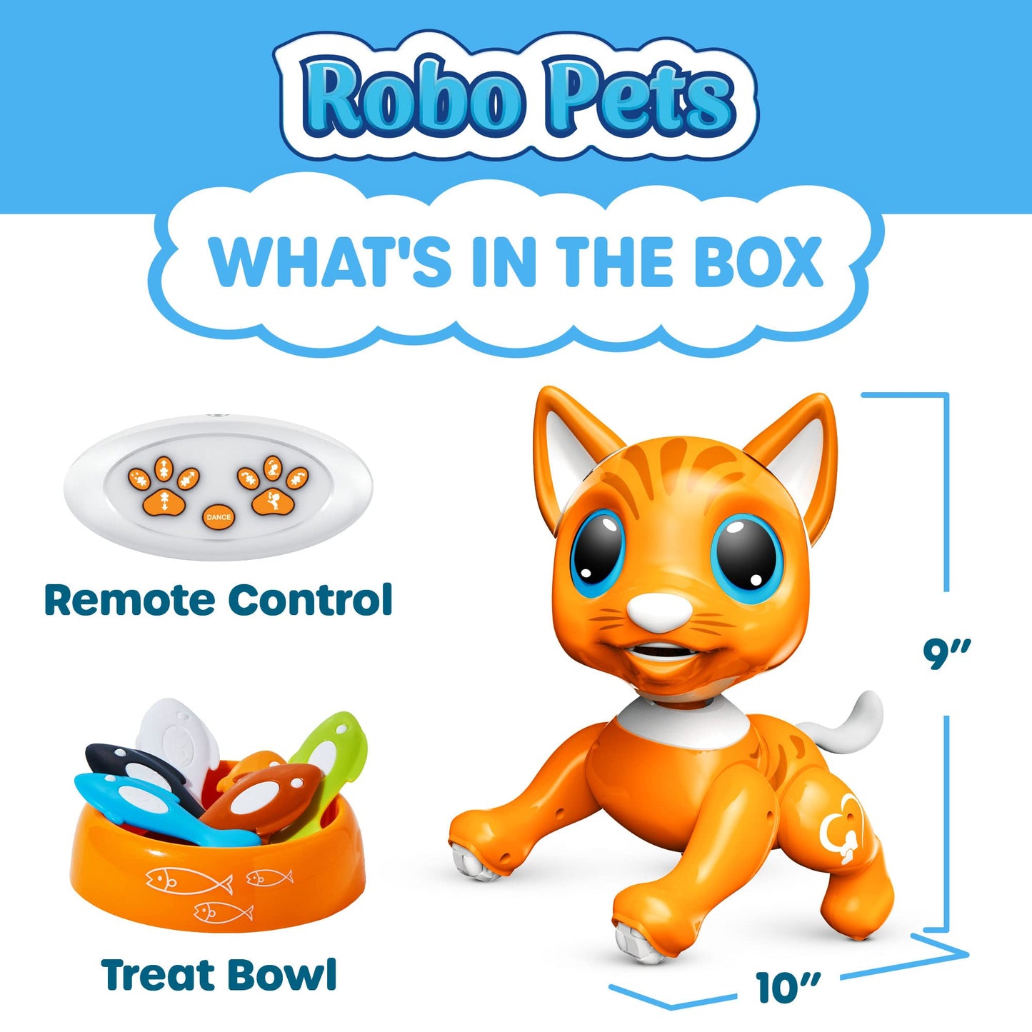 Power Your Fun Robo Pets Cat For Girls And Boys - Remote Control Robot Toy Interactive Hand Motion Gestures, Robot Toys Smart St
