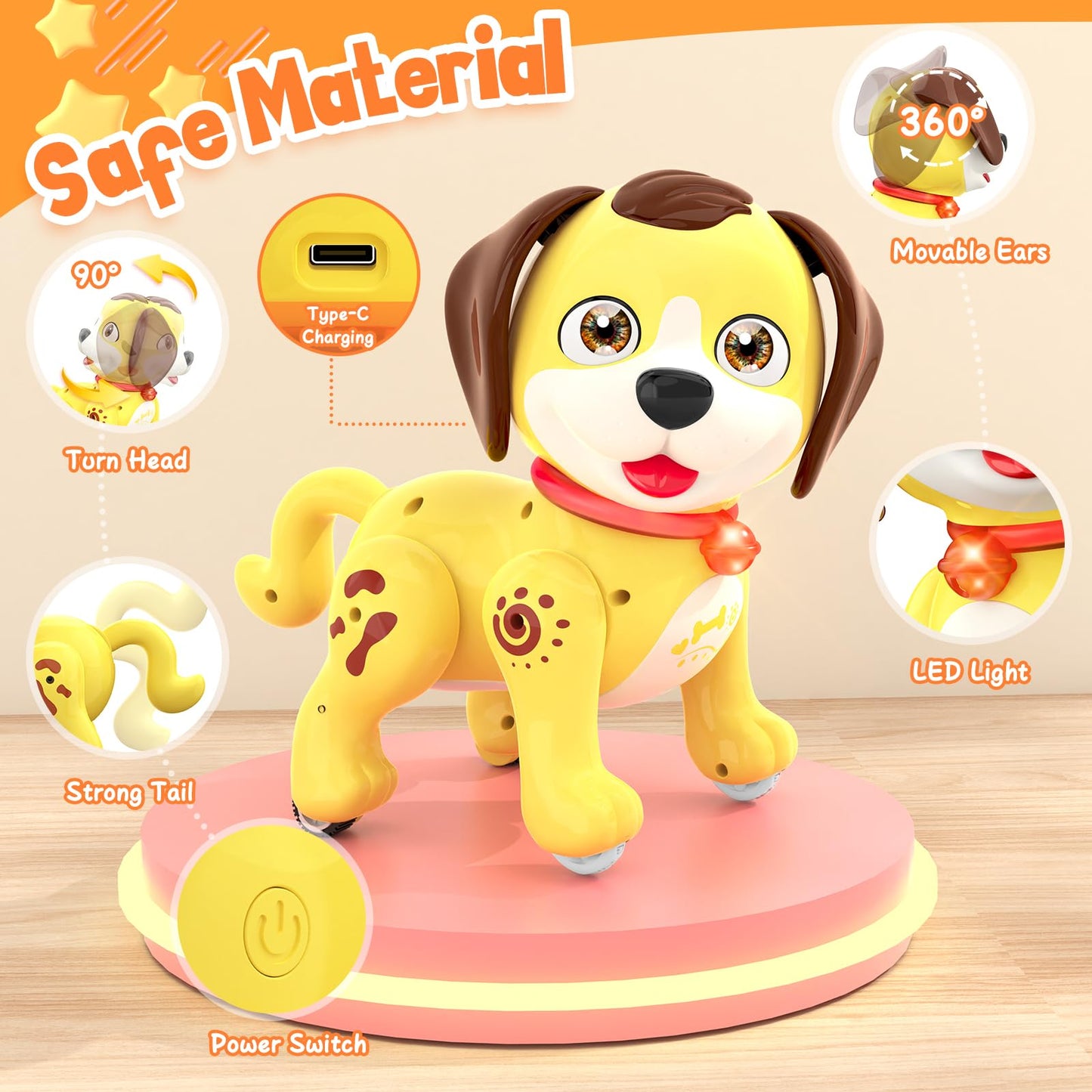 Lipoliftco Remote Control Robot Dog Toy, Interactive Robot Dog Toys For Kids With Music, Led, Rechargeable Robot Pet, Auto Demo