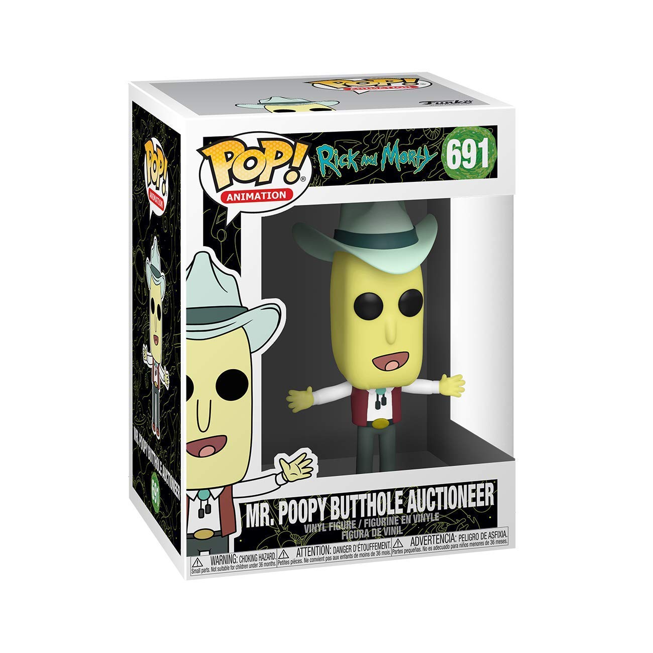 Funko Pop! Animation: Rick And Morty - Mr. Poopy Butthole Auctioneer, Multicolour, (Model: 45439)