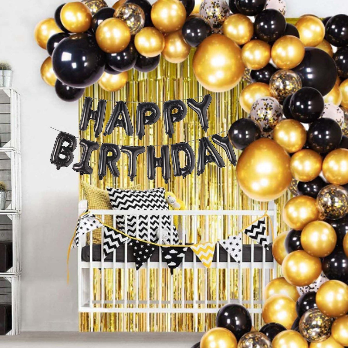 16 Inch Black Happy Birthday Aluminum Foil Letters Balloons Birthday Balloons Banner Sign For Men Women Kids Birthday Party Deco