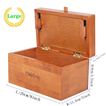Onietoiy Wooden Secret Puzzle Box - Big Beech Wood Money Holder, Unlocking Game, Retro Compartment Thinking Toy for Kids & Adults