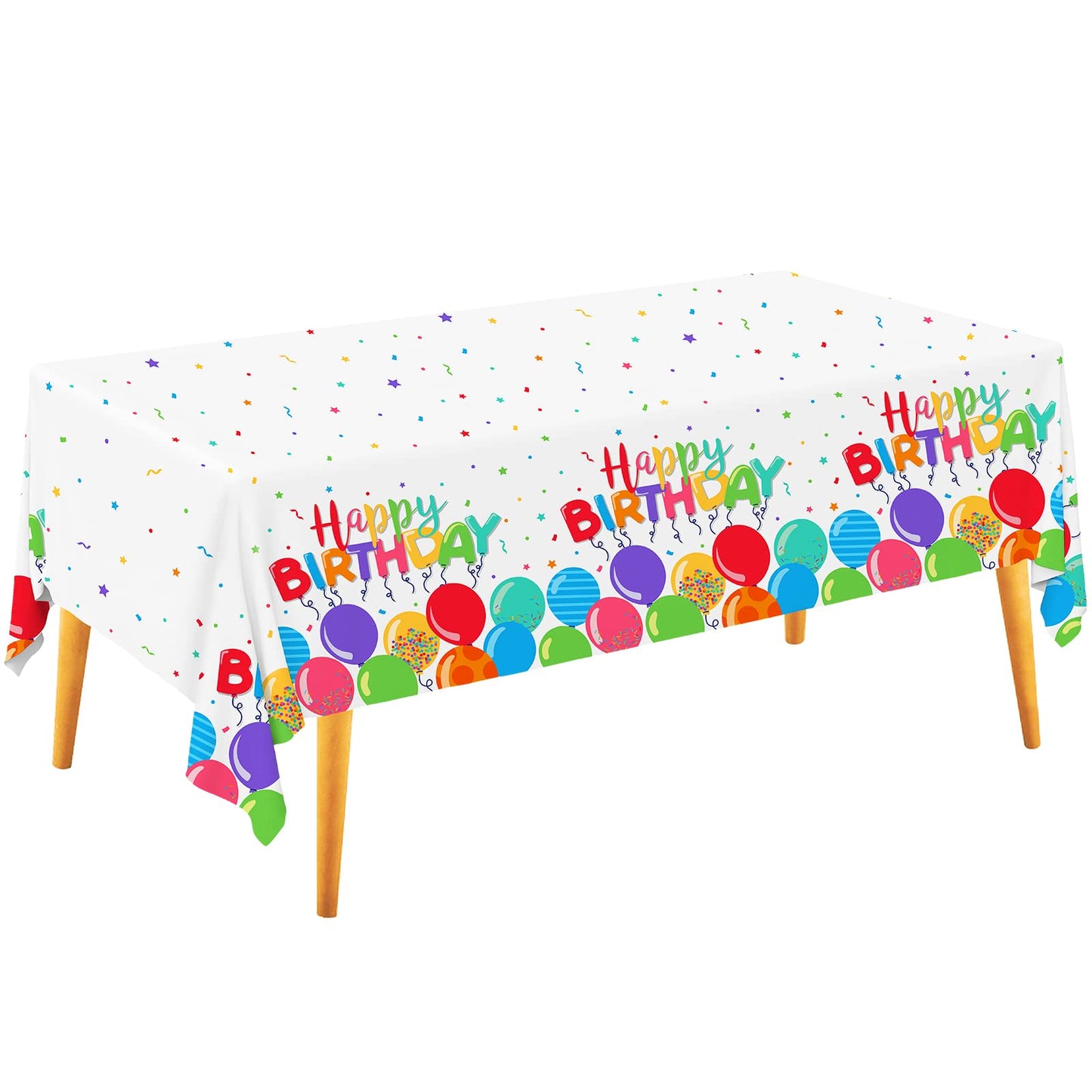 Gatherfun Birthday Disposable Tablecloth, Plastic Table Cover For Kid S Birthday Party, 54 X108 , 3 Pcs