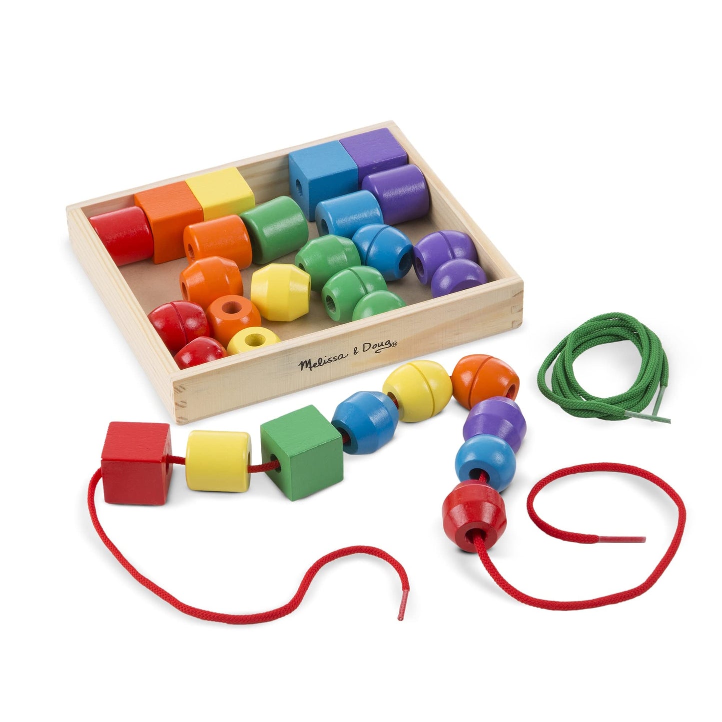 Melissa & Doug Primary Lacing Beads, 32 Pieces
