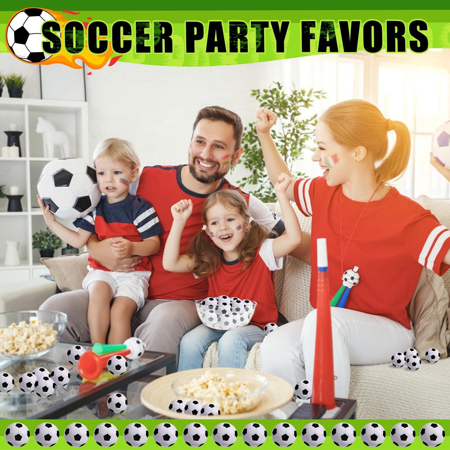 Wellvo 24Pcs Mini Foam Soccer Stress Balls Soccer Party Favors For Kids Sports Party Favors Goodie Bag Stuffers Soccer Gifts (1.6 Inch )