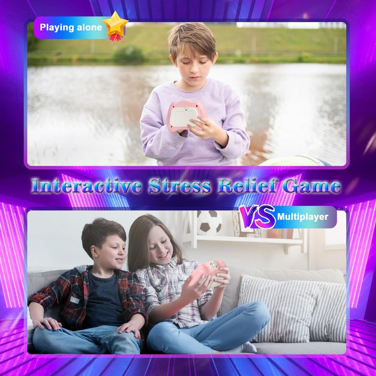 Aotibo Fast Push Machine Light Up Fidget Toys For Kids Adults, Handheld Game For Kids 3-12, Quick Push Bubble Stress Toy, Sensor