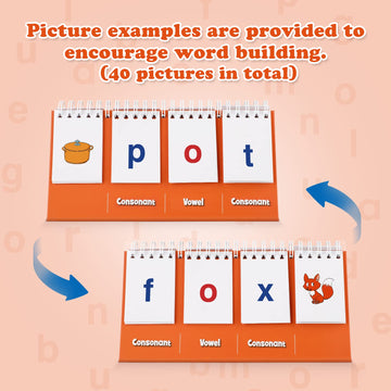 Aizweb Cvc Word Builder,Phonics Games Flash Cards For Preschool Kindergarten Classroom,Montessori Special Education Reading Manipulative Spelling Toy For Learning Activity Teacher School Supplies