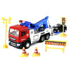 JOYINUS Toy Tow Truck Metal Diecast Truck with Car Pull Back Miniature Toy Trucks with Sound and Light for Boys(with 5 Pcs Traff