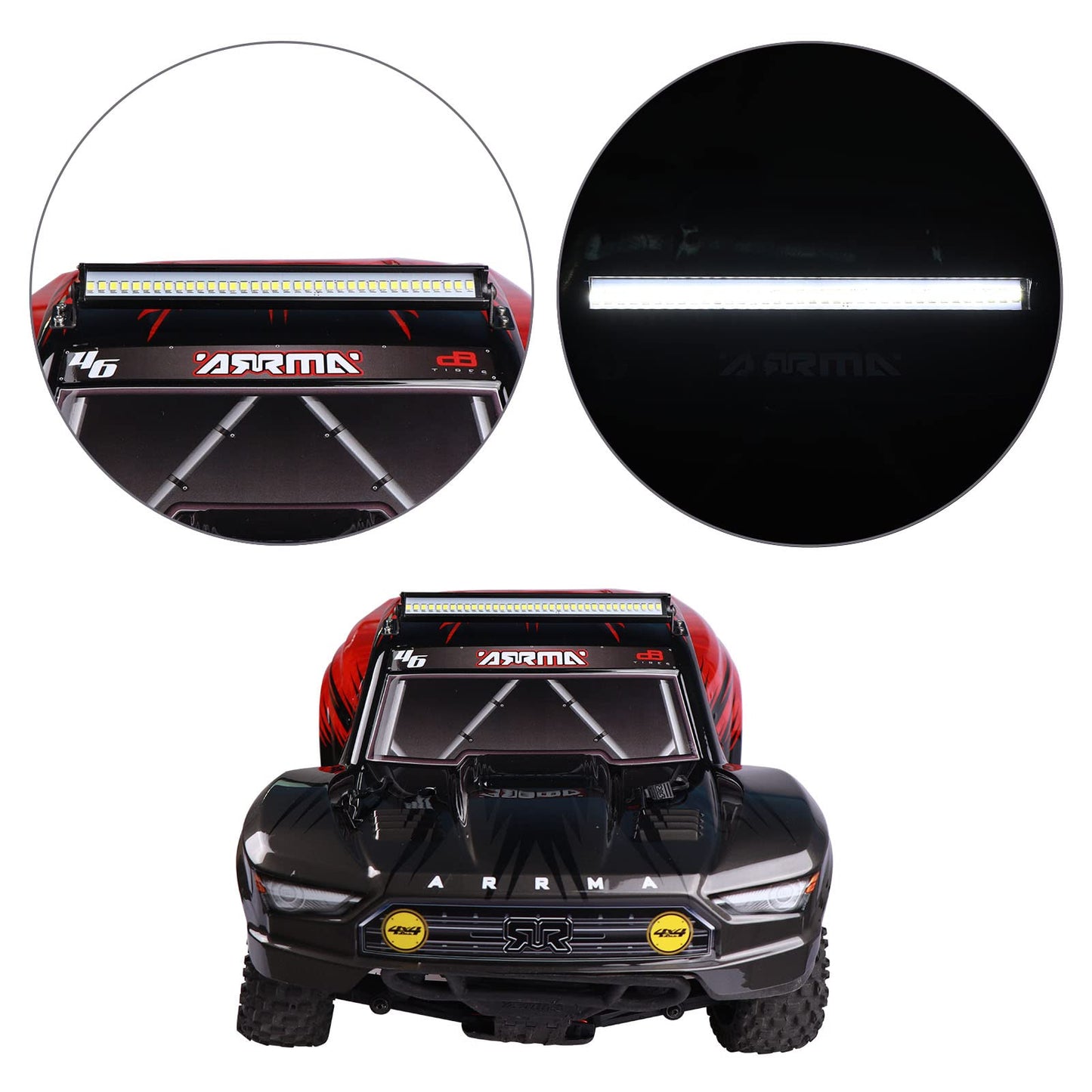 AIMROCK 150mm RC Car Light Bar Roof Lamp Kit w/36 LEDs for 1/10 Slash TRX-4 SCX10 Losi RC4WD D90