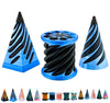 3 Packs Impossible Cone,Spiral Cone Fidget Toy Impossible Pyramid Passthrough Toy,3D Printed Spiral Cone Fidget Toy (Blue Black)