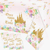 Dydamud 3Pcs Princess Birthday Party Tablecloths Decorations,Once Upon A Time Birthday Decorations Plastic Princess Castle Party