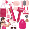 Gagaku Pretend Hair Salon Toys For Girls,Pretend Makeup For Toddlers Dress Up Beauty Salon Set Stylist Kit With Hair Dryer Apron