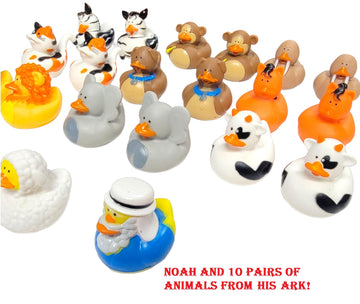Cool Noah'S Ark Rubber Duckies (Set Of 21) 10 Pairs Of Animals And Noah Himself! Christian Jewish Bible Sunday School And Vbs Su