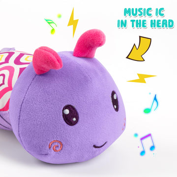 Baby Stuffed Animal Toys for 0-6 6-12 Months, Baby Musical Caterpillar Tummy Time Toys for Babies 3 6 9 12 18 Months, Newborn In