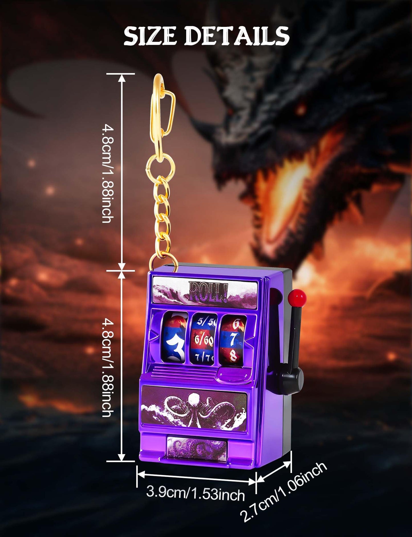Banloga Dnd Dice Set, Mini Slot Machine Dice For Dungeons And Dragons Role Playing Game, Unique Plastic Dice Suitable For Dnd Pl