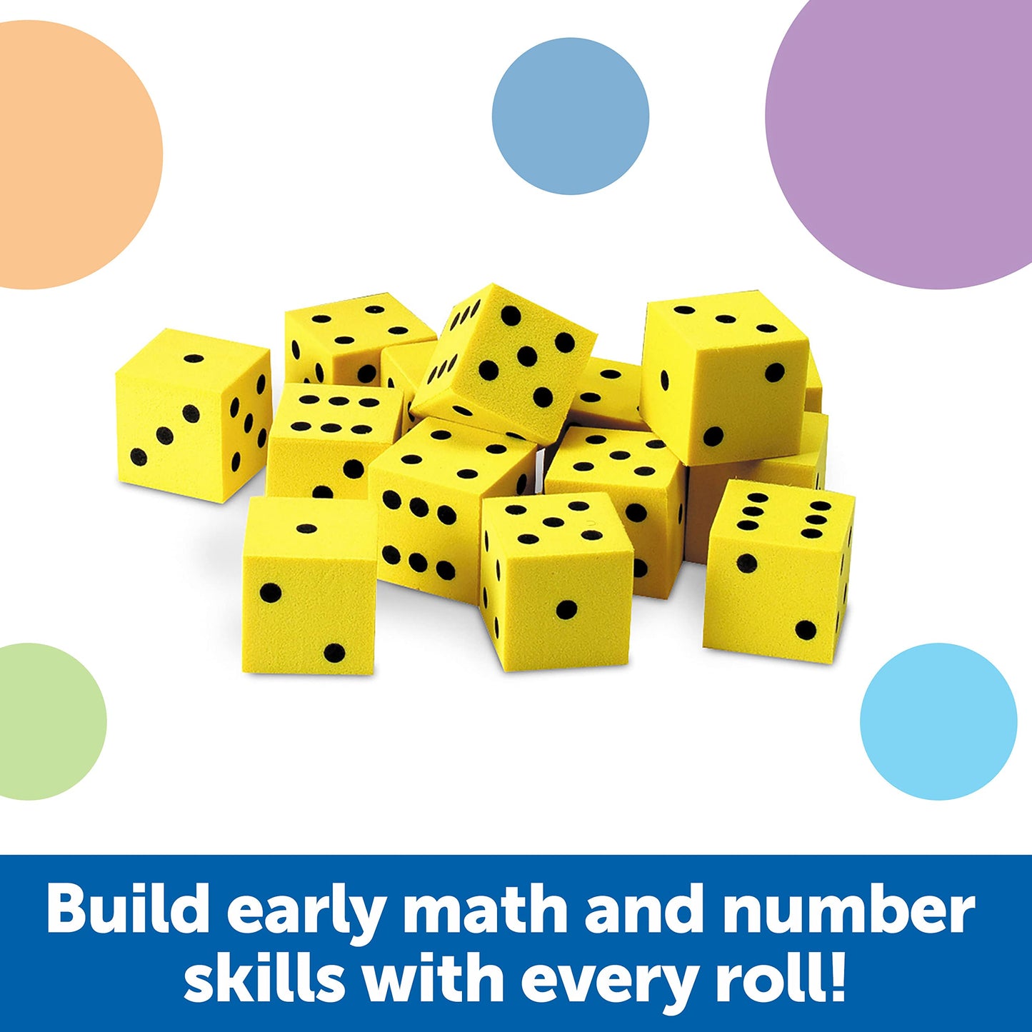 Learning Resources Hands-On Soft Dot Dice Bucket, Set Of 200, Ages 3+, Classroom Or Homeschool Supplies, Back To School Supplies