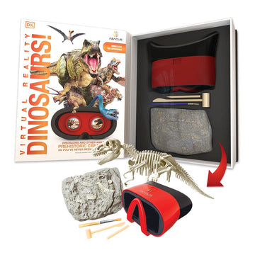 Abacus Brands Virtual Reality Dinosaurs Gift Box - Illustrated Interactive Vr Book And Stem Learning Activity Set - For Ages 8 A