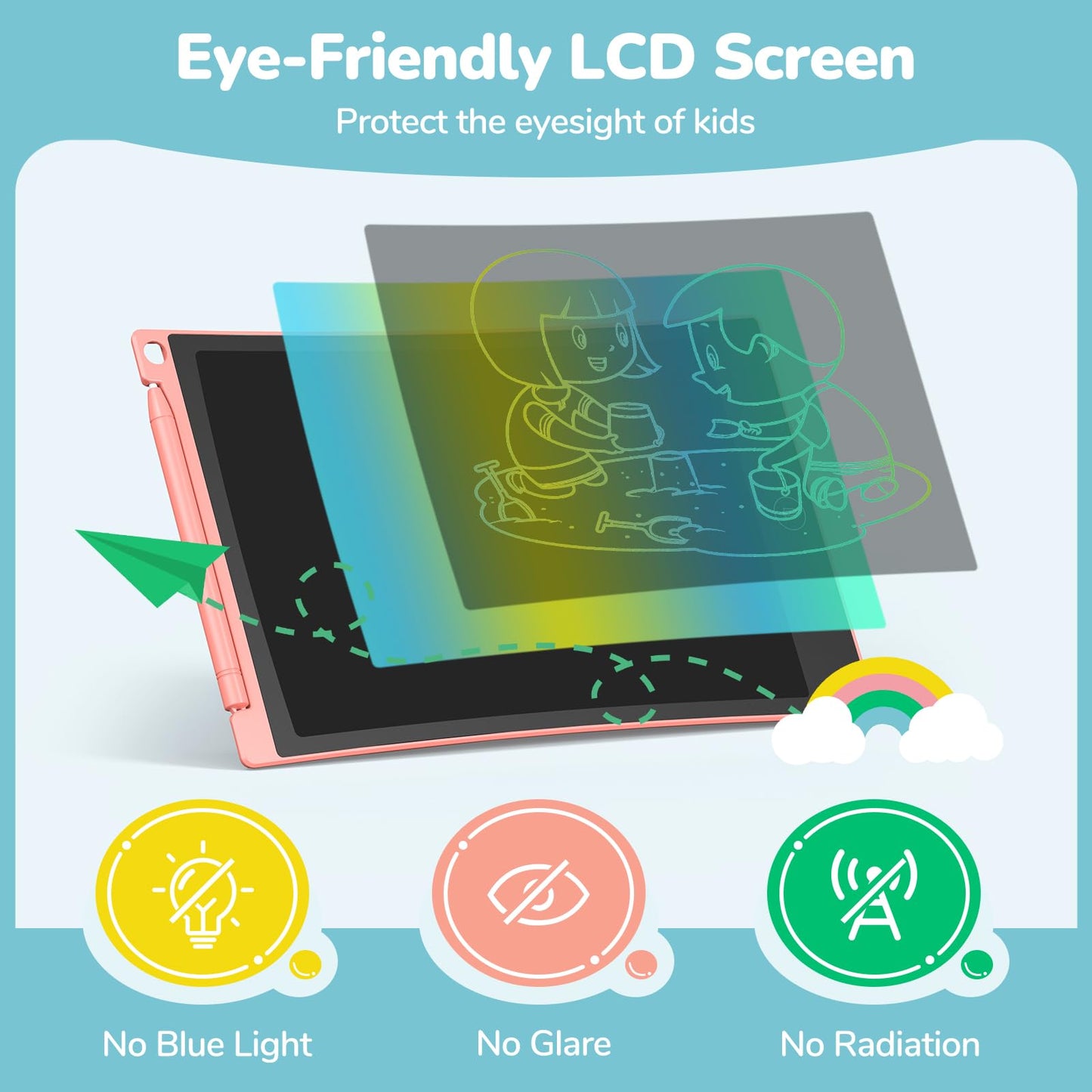 Tecjoe 3 Pack Lcd Writing Tablet, 8.5 Inch Colorful Doodle Board Drawing Tablet For Kids, Kids Travel Games Activity Learning Toys Birthday Gifts For 3 4 5 6 Year Old Boys Girls Toddlers Preschooler