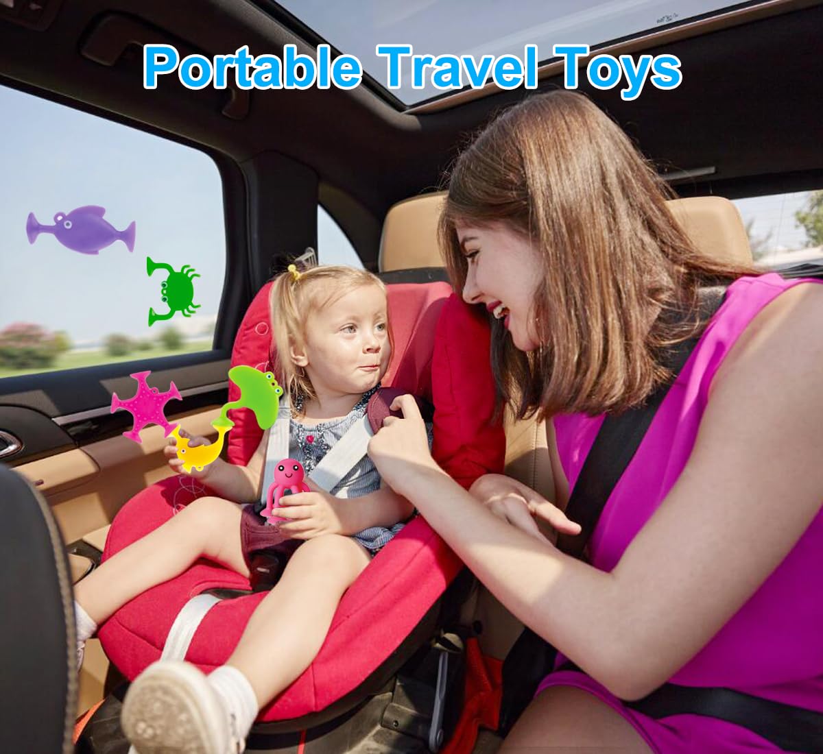 Suction Bath Toys For Kids, 9 Pcs Silicone Ocean Animal Suction Cup Toys, Mold Free No Hole Bathtub Toy, Sensory Window Building Toy Gifts For Toddler Children Kids Over 1 Years