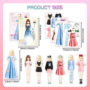 Jhgcvx Magnetic Dress Up Paper Dolls For Girls Ages 4-7,Pretty Princess Game Paper Dolls Dress Up Toys,Creating Imaginative Birt