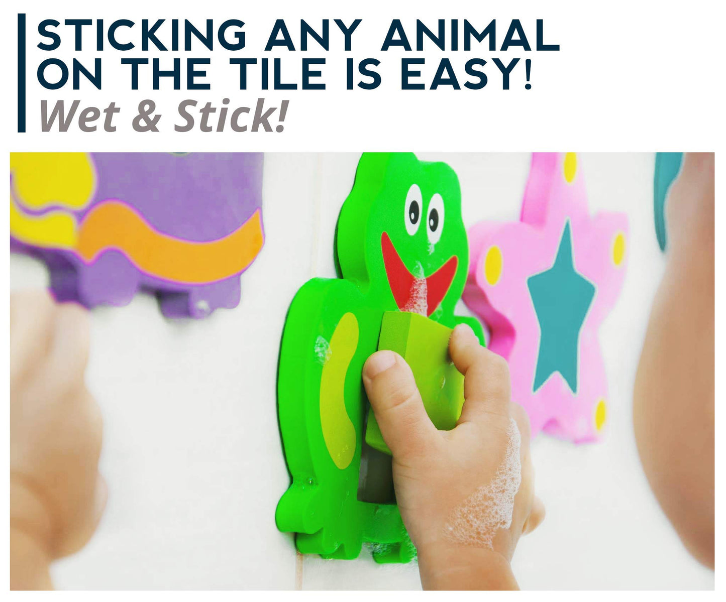 Foam Bath Toys - 100% Non-Toxic Floating Puzzles Animals - Early Learning Bathtub Toy - Fun Educational Geometric Shapes For Toddlers Kids Boys Girls - Free Bath Toy Organizer & Fishing Rod