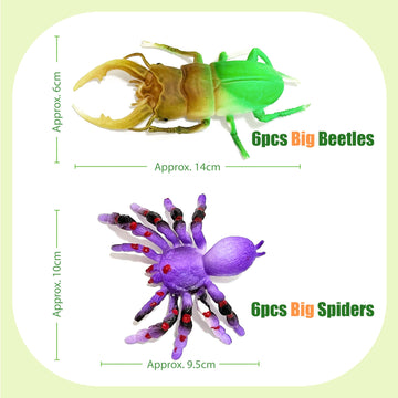 Spider And Beetle Series-12Pcs Temperature Color Change Bath Toys,Water Table Toys For Goodie Bags Fillers,Themed Party,Classroo