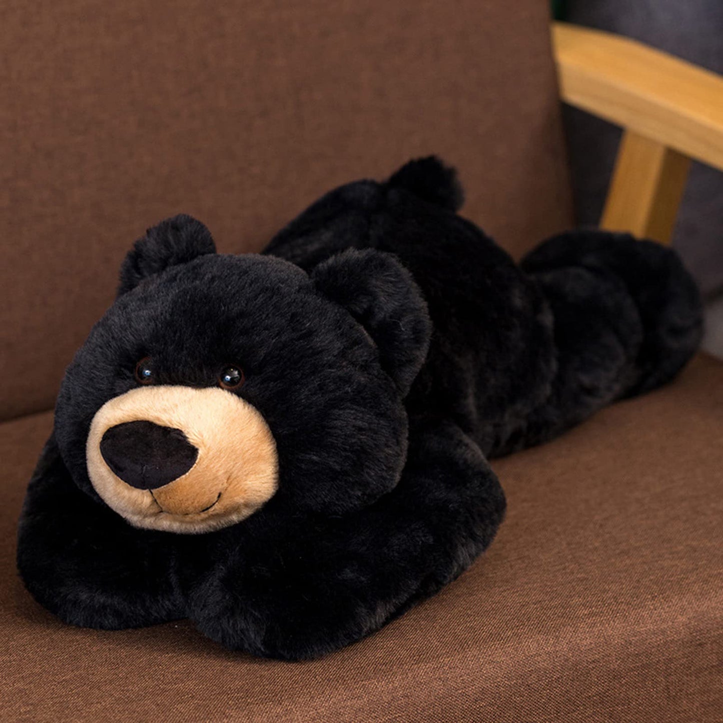 Ronivia Weighted Stuffed Animals, 29.5'' 6.2Lbs Weighted Bear Stuffed Animal Toy Cute Black Bear Plush Pillow Weighted Plush Ani