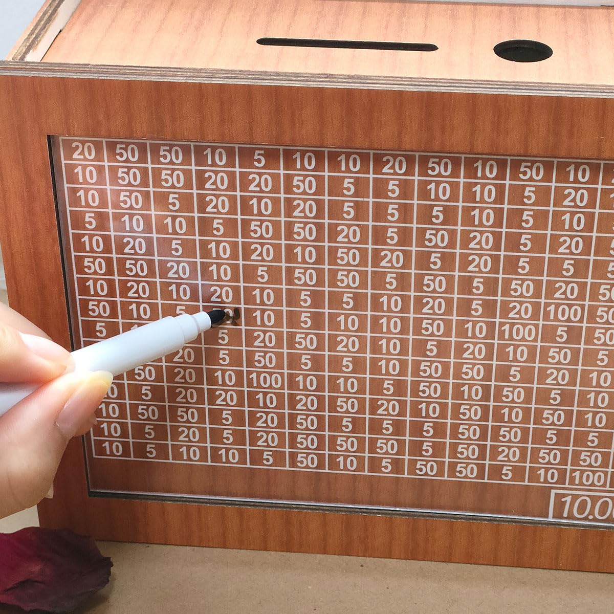 Generic Cash Vault Wooden Savings Box, Wooden Cash Saver Money Box,Wooden Coin Bank For Boys And Girls, Adults Money Box With Counter For Savings Goal $10000 Best Gift For Friends, Xz-754