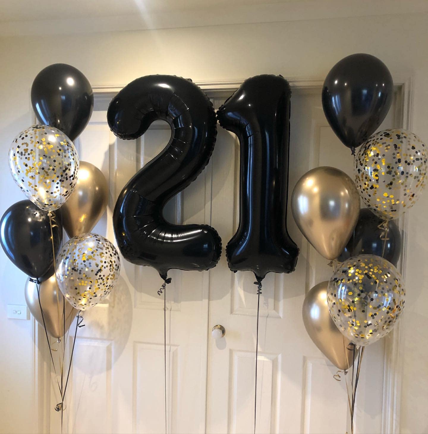 LHOAVWE 40 Inch Black Number Balloons - Jumbo 12 & 21 Foil Mylar Helium Birthday Party Decorations