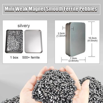 QOUXZ Magnetic Ferrite Putty Rock, More Than 500 Mini Weak Magnet Smooth Ferrite Pebbles, Small Magnetic Beads Fidget Adults Toy