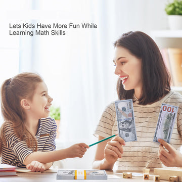 RIFENDA Prop Money 200 pcs Movie Money Play Money Number Learning Education Toys for Girls Boys, Ages 3+ Develops Early Math Ski