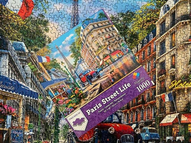 Majestic By Springbok 1000 Piece Jigsaw Puzzle Paris Street Life - Made In Usa - Compact Box