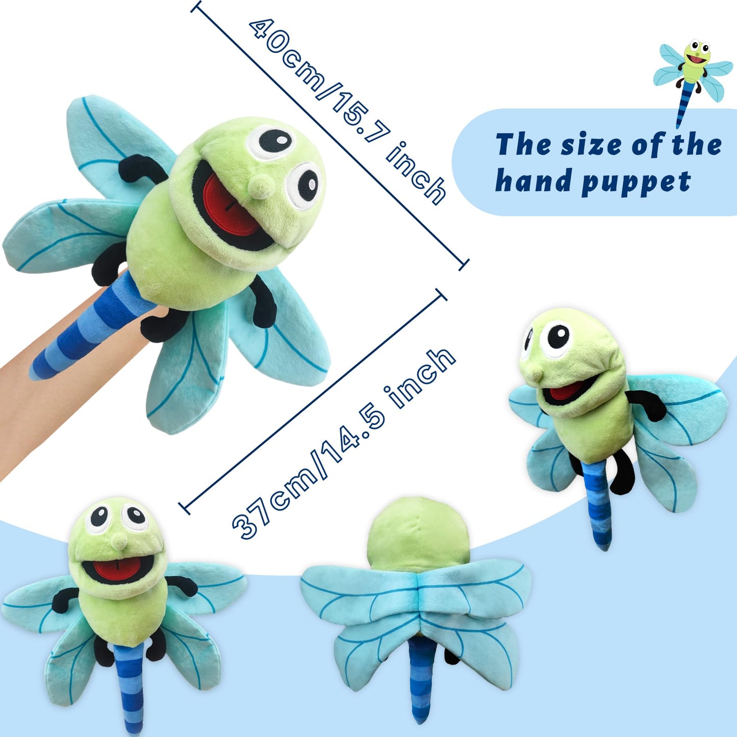 Justqunseen Hand Puppet Realistic Plush Puppet 13'',Insect Animal Puppets For Kids Insect Stuffed Animal Hand Puppet With Moveab