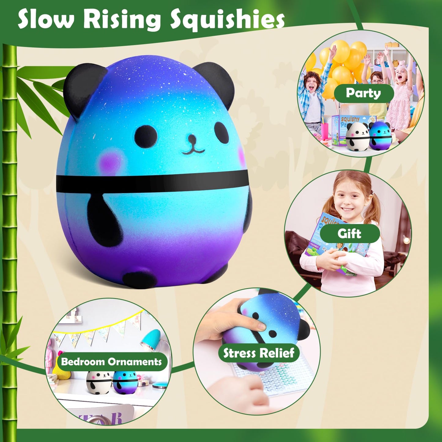 Jumbo Squishies Panda Squishy Toys - 2 Pack Kawaii Cute Panda Squishy Slow Rising Cream Scented Squishies Jumbo Stress Reliever Toys For Boys And Girls Birthday Party Supplies