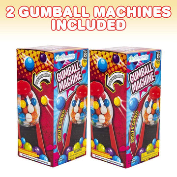 Artcreativity Gumball Machine For Kids, Set Of 2, 6.5 Inch Desktop Bubble Gum Mini Candy Dispenser, Unique Money Saving Coin Bank, Best Gift Or Vintage Office Desk Decoration (Gumballs Not Included)