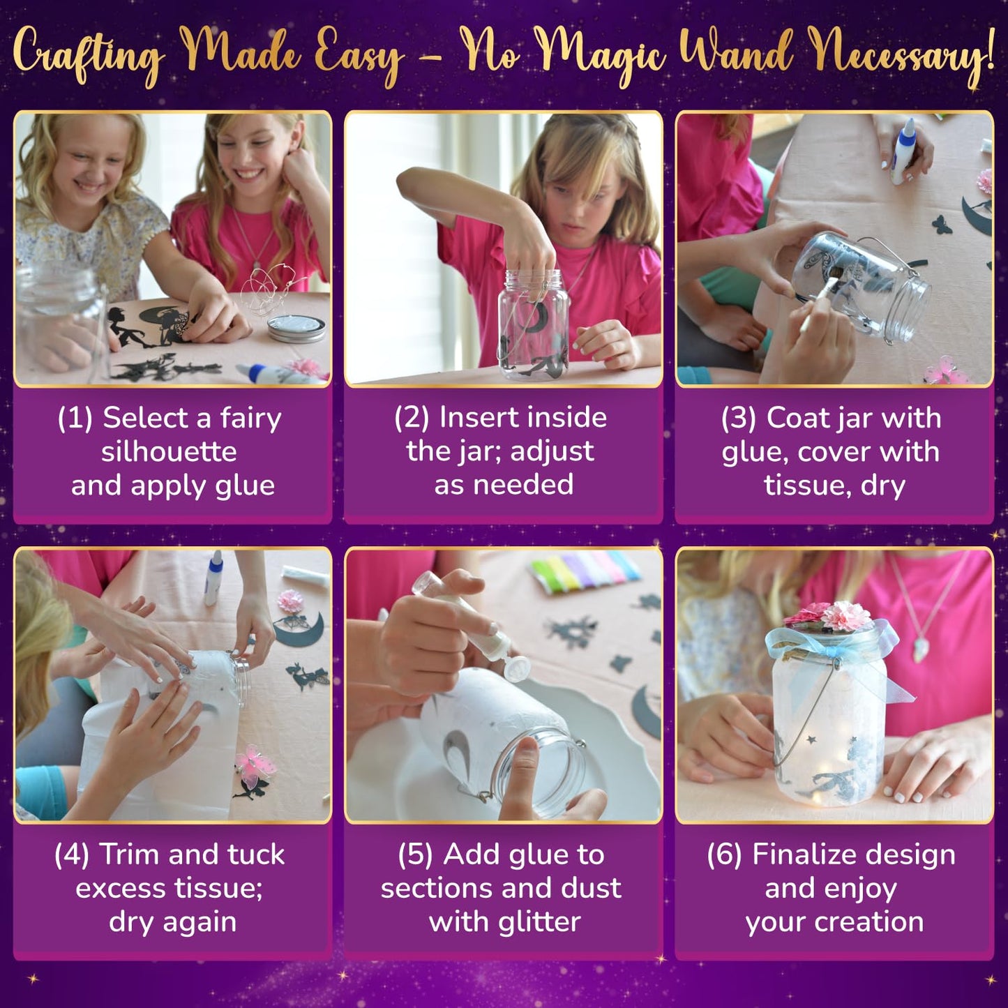 Pinwheel Crafts Holobrite Fairy Lantern Toy For Kids Ages 8-12 - Make Your Own Night Light - Fairy Jar Gift For Girls With Led Light - Arts And Crafts Kit For Kids