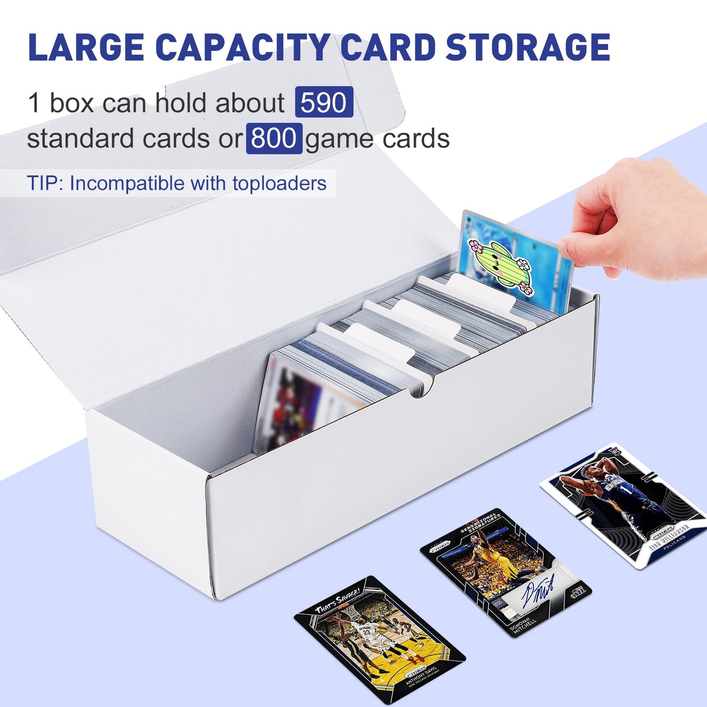 Neoact Trading Card Storage Box,6 Pack 590 Count Cardboard Card Organizer Box With Dividers & Labels For Tcg,Game,Sports Cards C