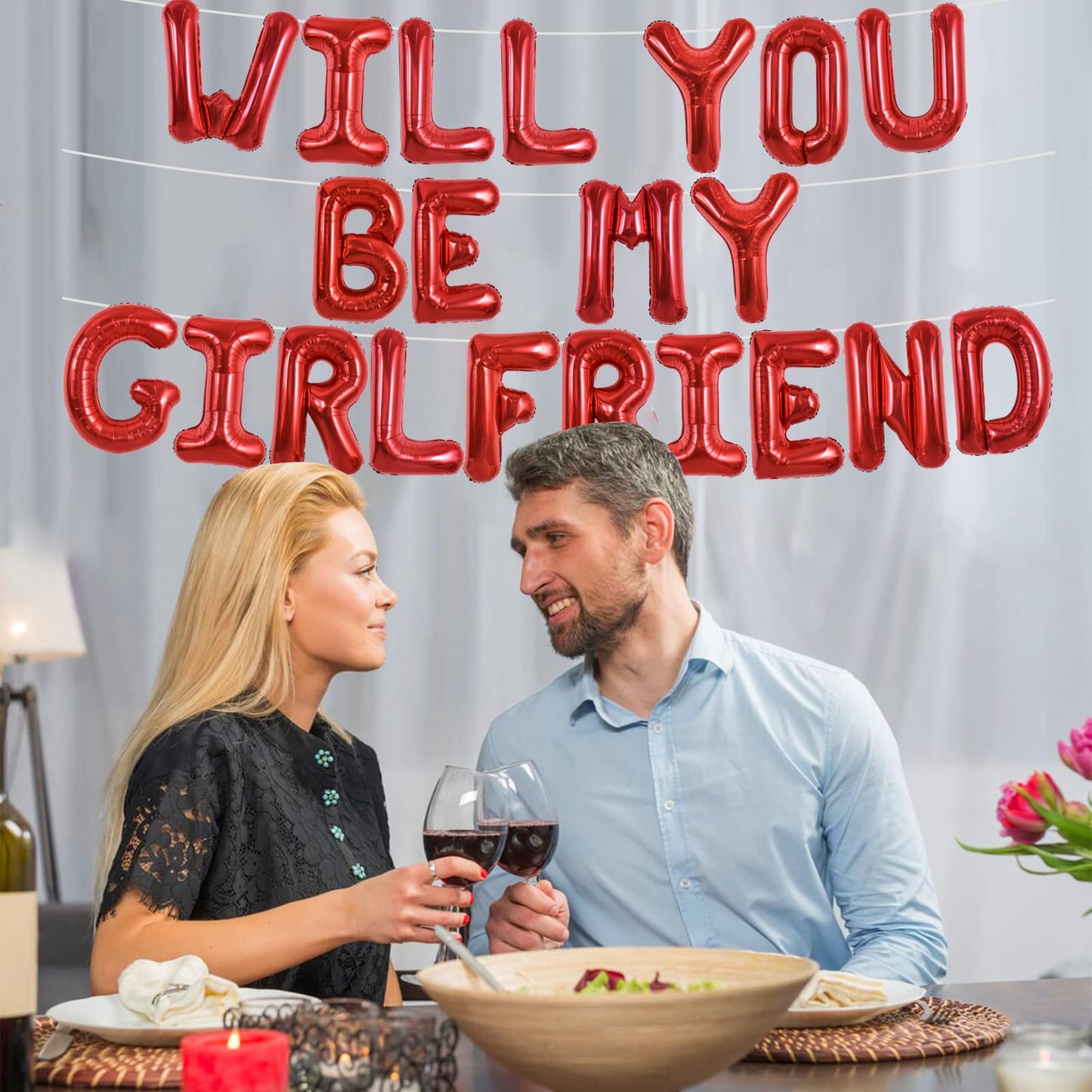 TONIFUL 16 Inch Red Will You Be My Girlfriend Letter Balloons Be My Girlfriend Proposal Balloon Banner for Romantic Valentines