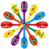 Hungdao Mexican Fiesta Wooden Maracas For Boys And Girls Cinco De Mayo Sombrero Piata Taco Guitar Chili Cactus Wood Mini Maracas