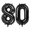 Black Number 80 Balloon 40 Inch, 80 Number Balloons, 80Th Black Birthday Decorations, 80 Year Old Women Men Party Supplies