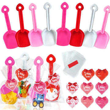 Fvcisshhu 28 Sets Summer Plastic Beach Sand Shovels Toys for Kids,7.6inch Shovels Toy for Girls Boys Party Favor,4 Colors