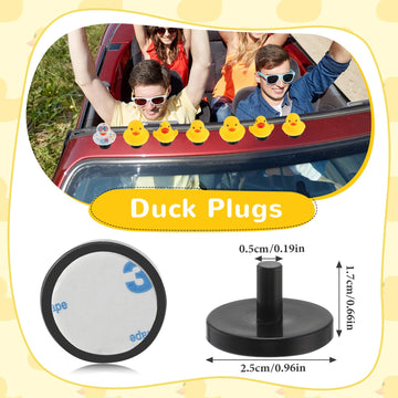 Wesiti 50 Pieces Duck Plug Rubber Duck Mount Black Plastic Rubber Duck Holder For Fixed Display Car Dashboard Bath Duck Accessor
