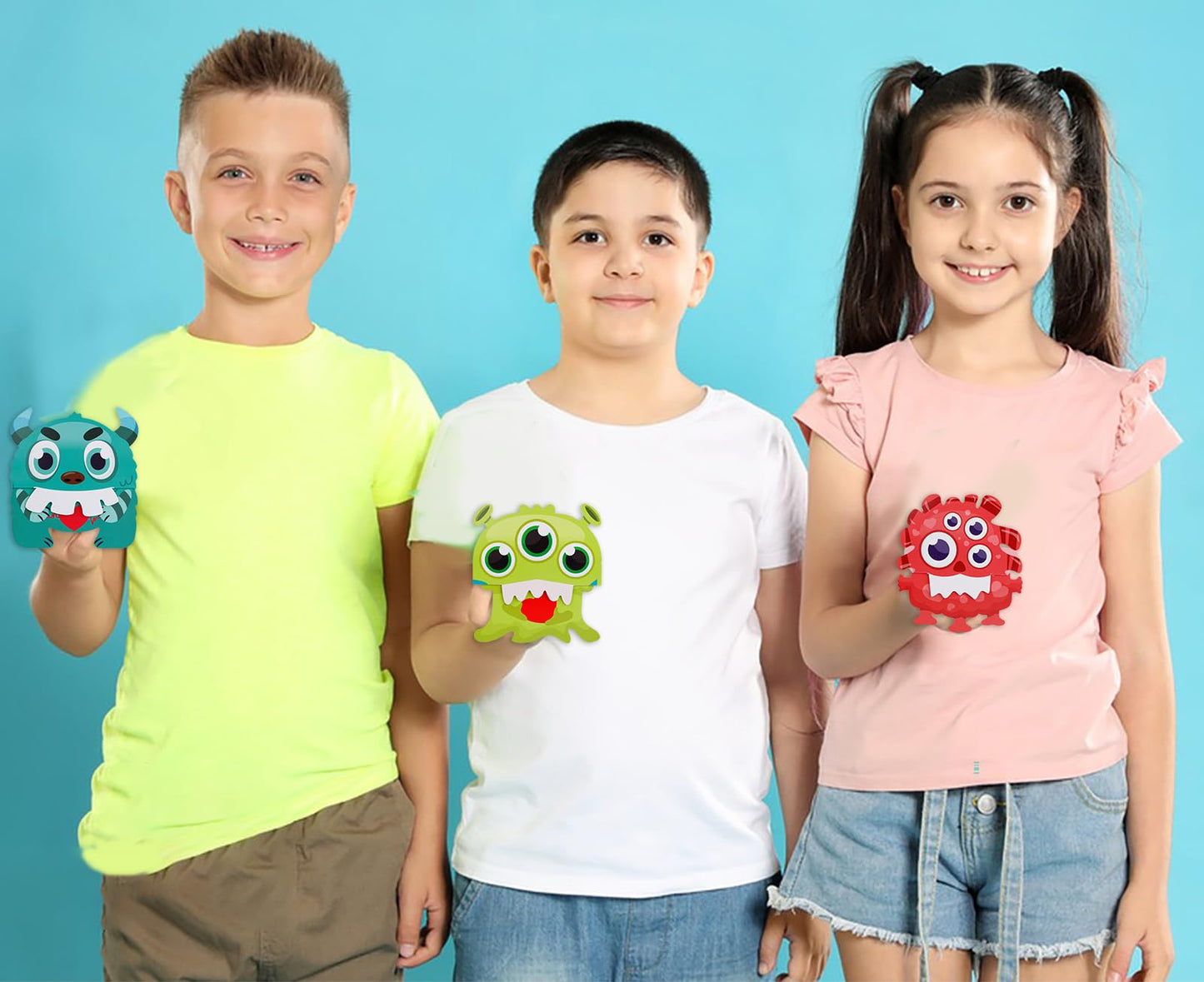 FaCraft Valentines Cards for Kids 24PCS Valentines Day Gifts Card with Envelope Funny 3D Foldable Monster Valentine Exchange Ca