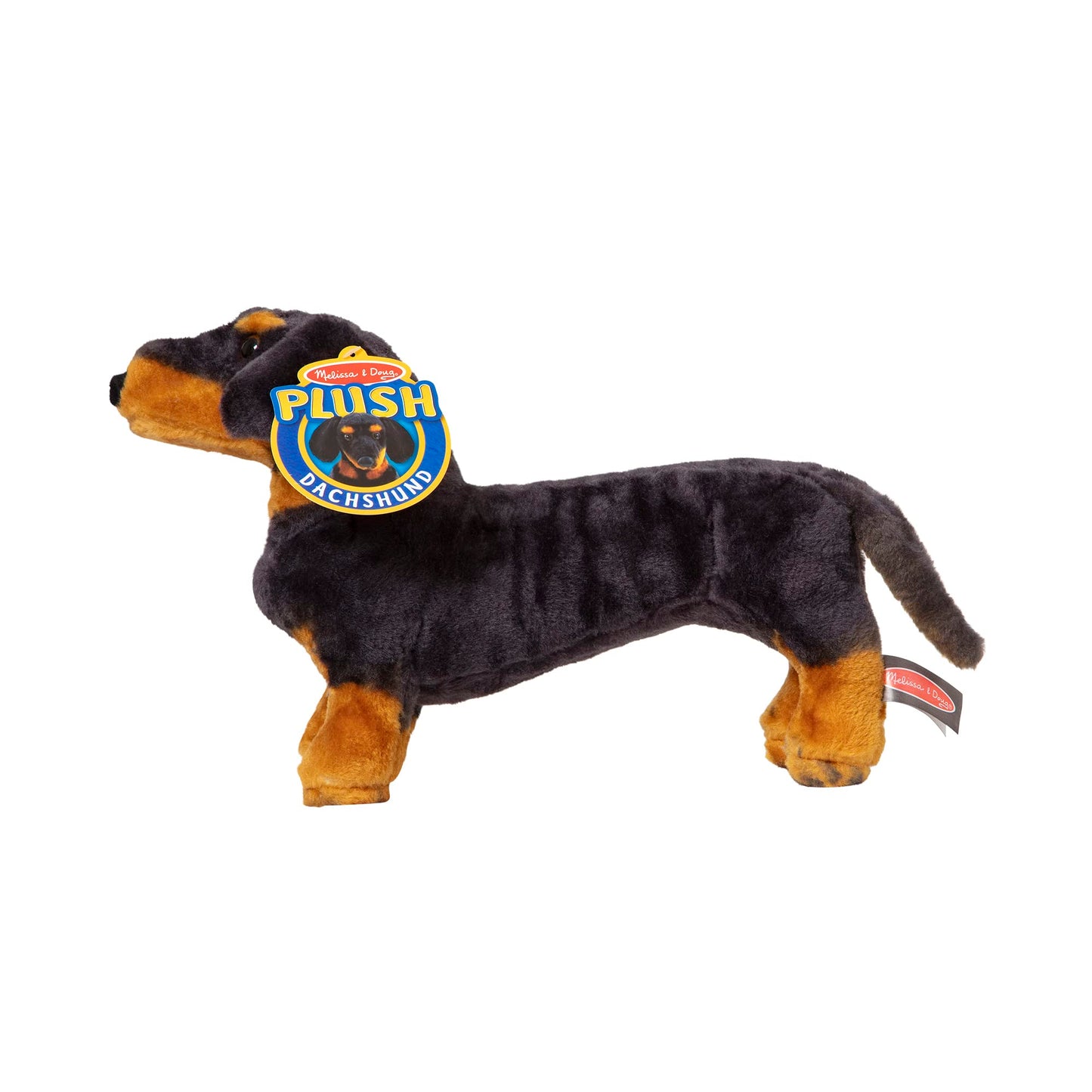 Melissa & Doug Giant Dachshund Stuffed Animal - Large, Lifelike Design, Black & Tan, Model 4854, 100% Polyester