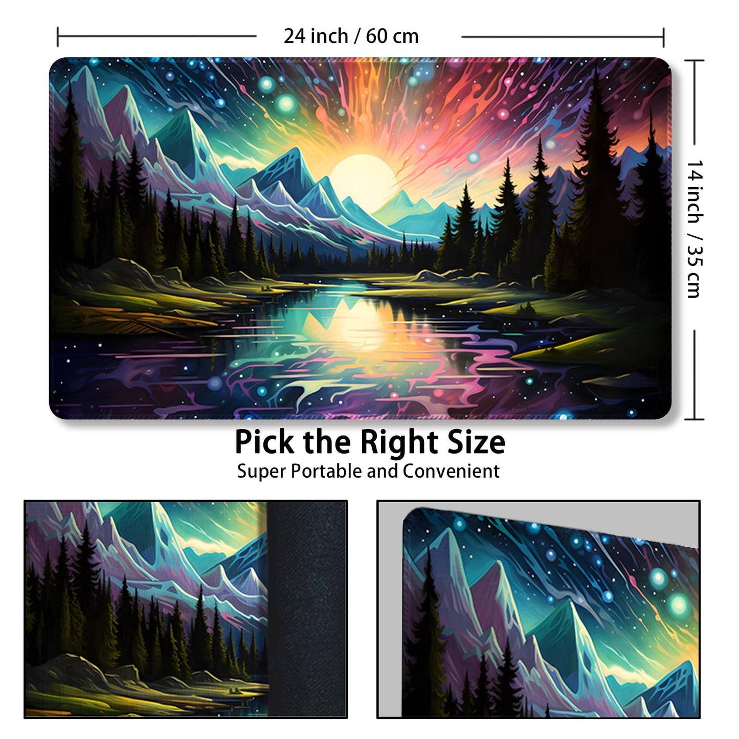 Malqiqi Playmat For Mtg, With Free Storage Bags,Game Mat 24 X 14 Inches, Tcg And Board Game Mat For Cards,Mousepad Desk Mats (Re