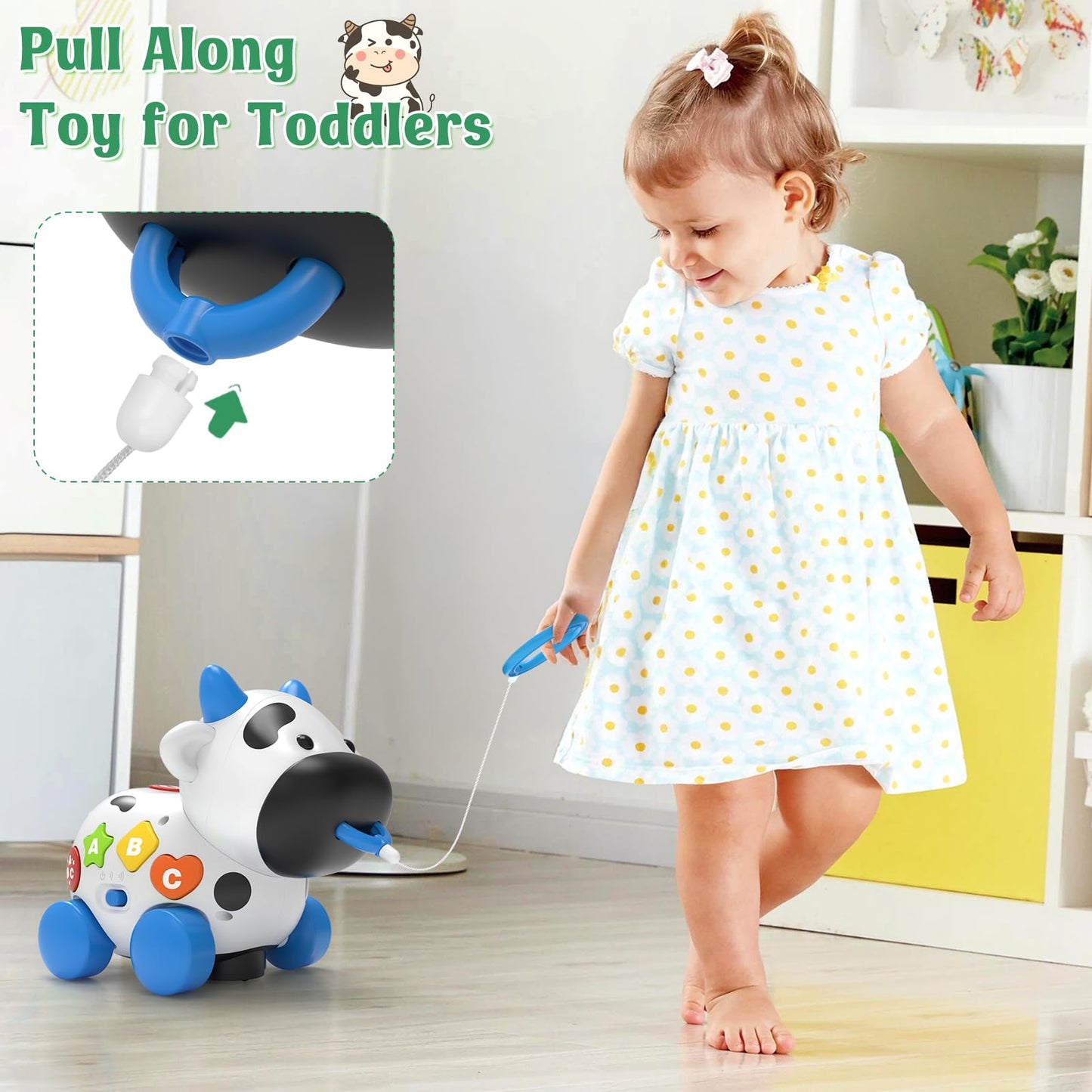 Crawling & Walking Baby Toys 6-12-18 Month, Bilingual Musical Toys for 1 Year Old Old Boy Girl, Developmental Infant Toy for 6 7